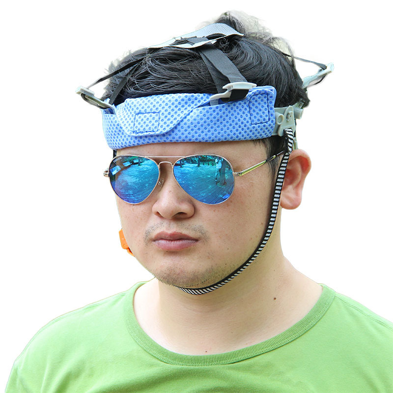 厂家新款冰凉降温安全帽吸汗带棉垫电焊帽止汗带吸汗安全帽垫帽衬