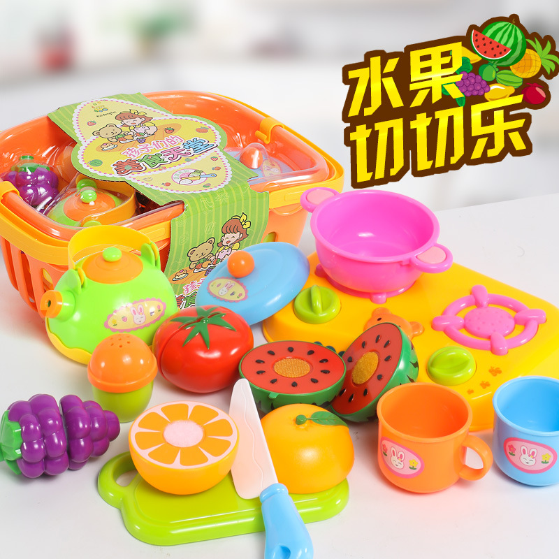 厂家批发水果切切乐精美手提篮儿童过家家桌面互动游戏玩具228d2