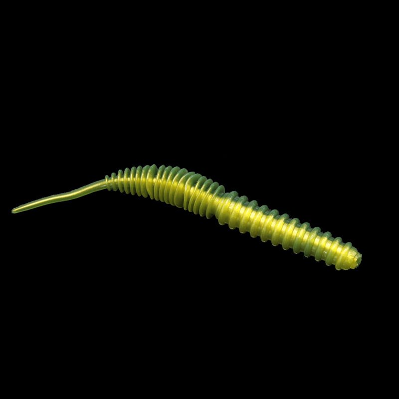 双色大轻舞虫100mm4.5g螺丝直尾 海钓路亚软饵软虫蛆虫