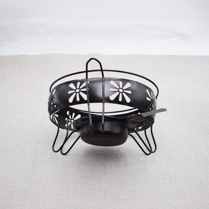 加厚不锈钢平底干锅 固体 酒精炉锅仔 自助小火锅 太阳浅盆连架子