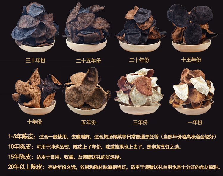 新会陈皮1年3年新皮500g正宗江门地道特产生晒陈皮干批发陈皮茶