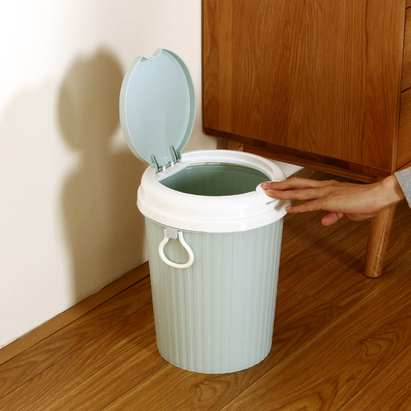 Press Type Pop-up Trash Can Living Room Office Portable Pressure Ring Plastic Toilet Pail 8011 Garbage Paper Basket