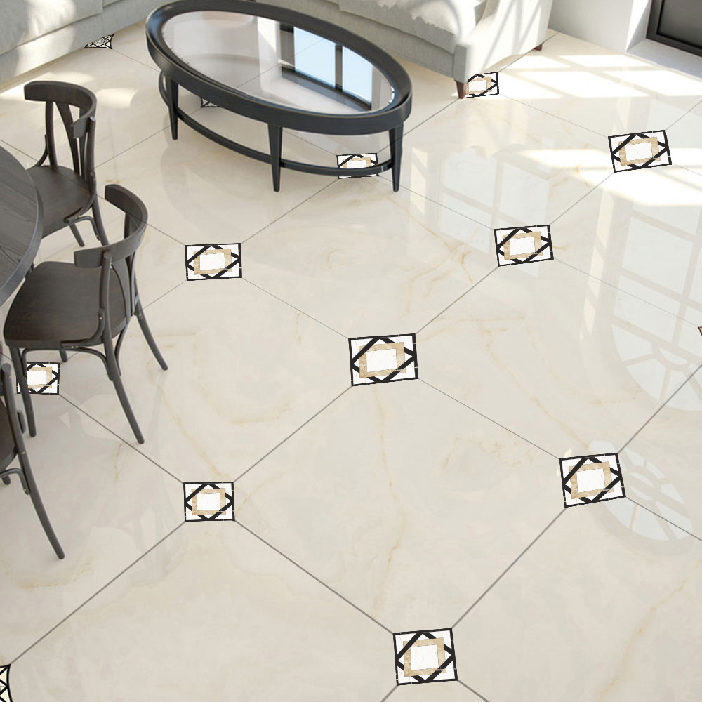 因思dt006 瓷砖对角贴地板贴地面装饰贴防水耐磨自粘桌面小贴纸