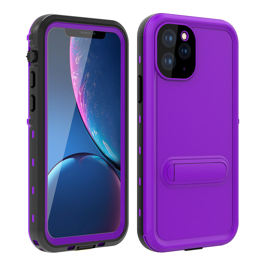 2019新品适用iphone 11pro红辣椒小圆点实色四防壳防水防摔潜水壳