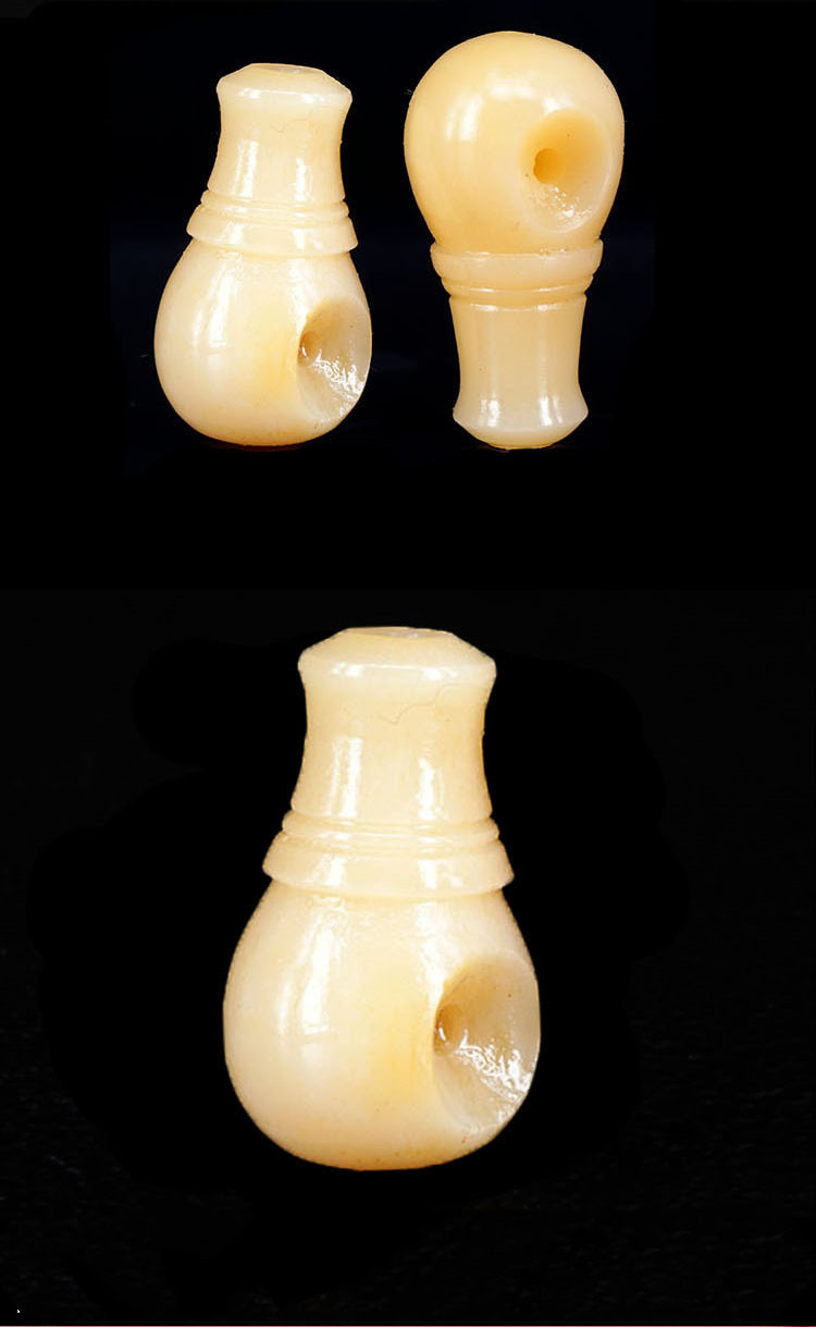 油润骆驼骨三通配饰 原色驼骨水滴一体三通佛头 佛珠diy配件