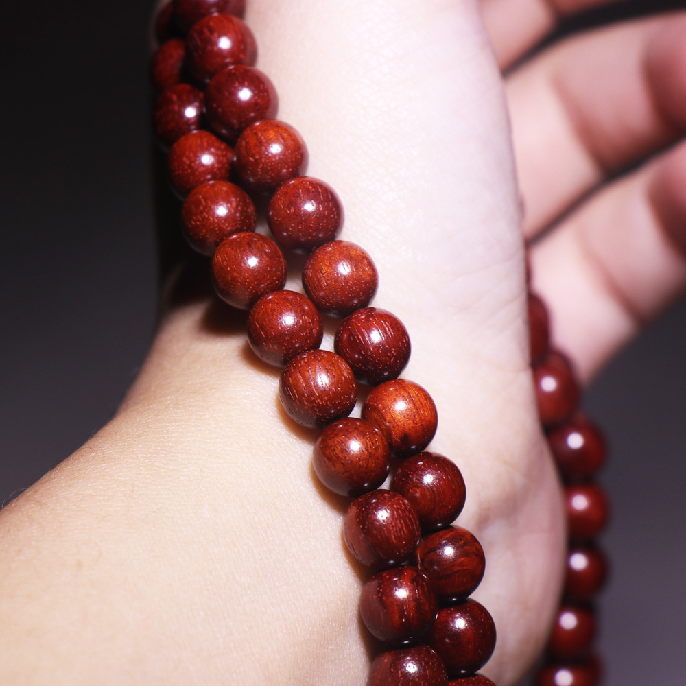 赞比亚血檀 非洲小叶紫檀佛珠手串 老料高油密顺纹 108手链男女款