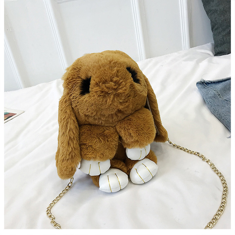 品名:仿獭兔毛链条装死兔包包 尺寸:32x22cm 链条长:113cm 克重:220g