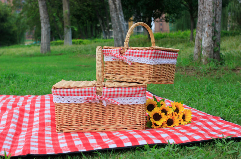 户外野餐篮子 藤编 田园ins精品柳编购物礼品篮菜篮手提篮