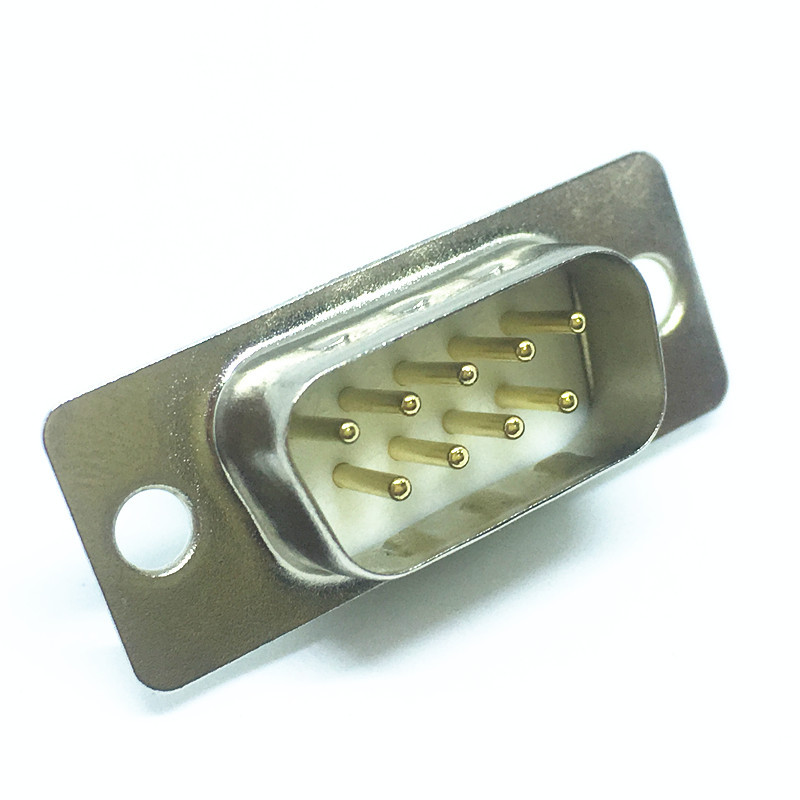 db9针焊线 白胶 rs232 rs232公头 串口头 实芯 镀金2u 串口插头