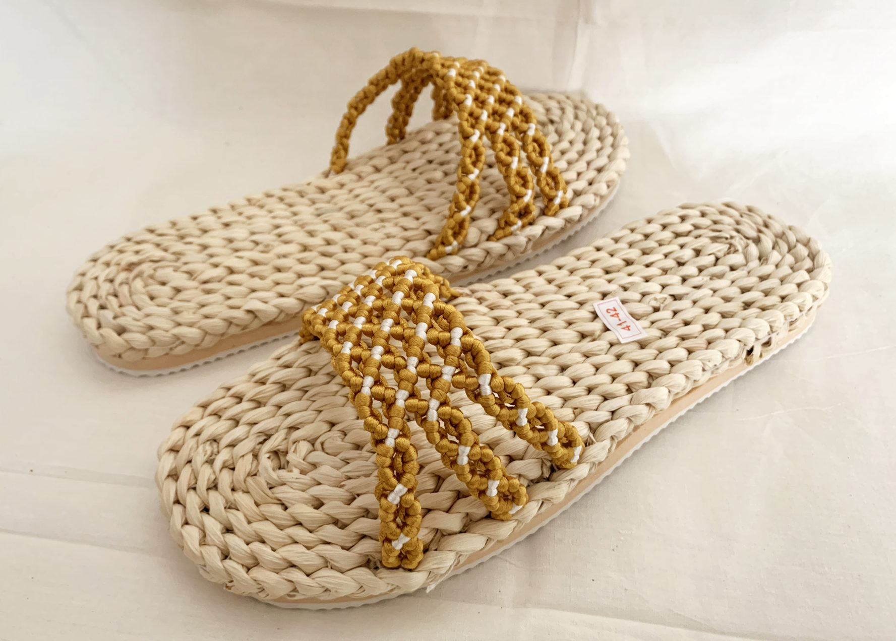 日系复古编织男士女士一字拖凉拖拖鞋玉米皮草鞋草编鞋简约居家鞋