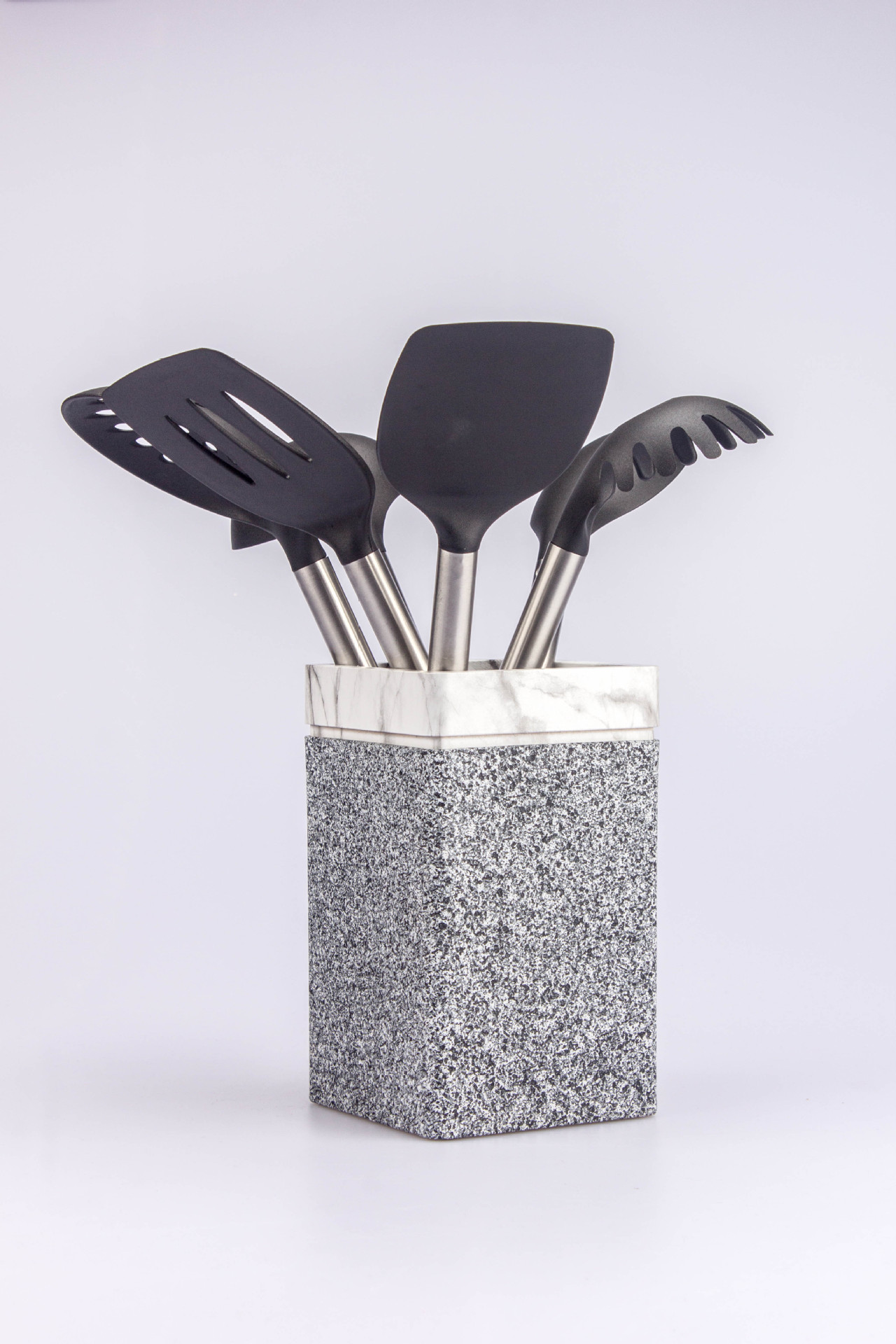 尼龙厨具7件套装 不粘锅不锈钢用具 耐高温烹饪勺铲 厂家直销批发