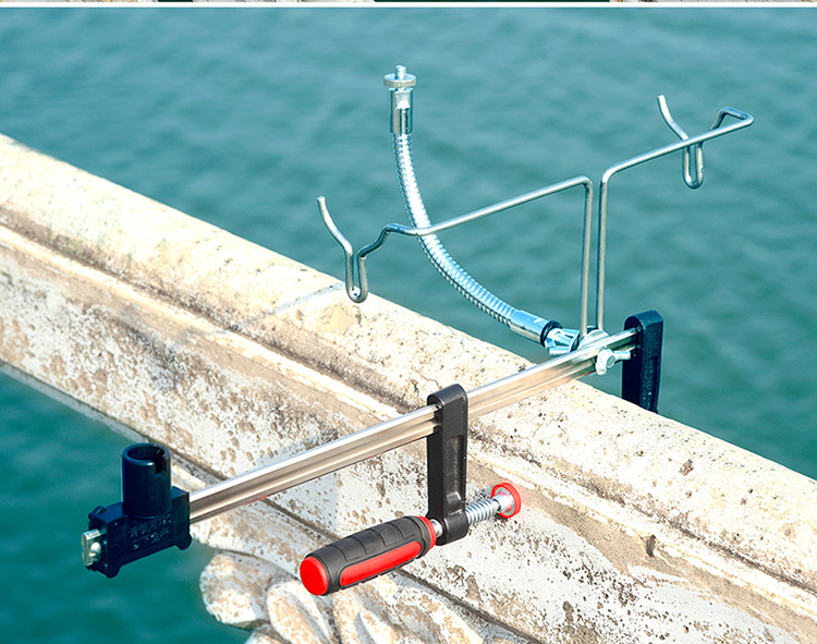 桥筏钓水滴轮支架筏杆筏钓支架桥钓竹排船钓鱼竿支架炮台架杆器