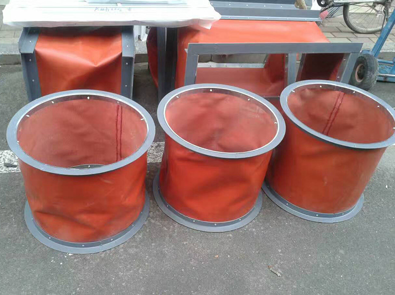 通风软管硅玻钛金软接头消防风机软连接防火耐高温帆布软连接伸缩