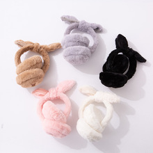 厂家直销冬季毛绒保暖蓝牙耳机卡通兔耳头戴式耳罩耳机可定制logo