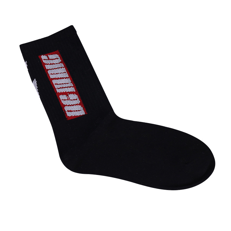 New Ins Trendy Socks Fashion Cotton Long Tube Lovers' Socks European and American Style Street Rear Lightning Trendy Socks Factory Customization