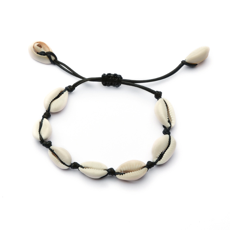 Taoshi Ornament Factory Direct Sales Puka Shell Bracelet Hawaiian Style Hand-Woven Shell Bracelet