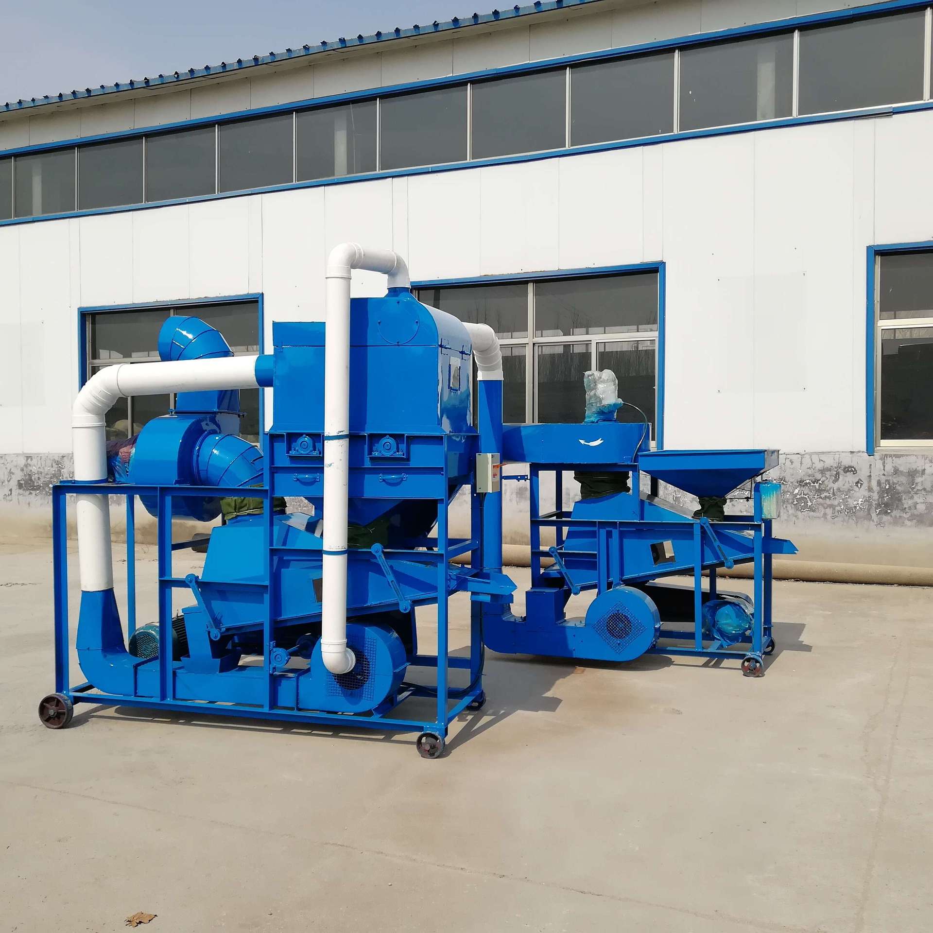 大型双层粮食震动筛选机 鲁宏牌吸风式花生去石机