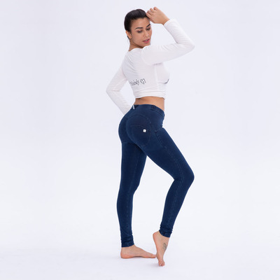 melody爱臀塑形运动瑜伽裤弹力健身裤女瑜伽牛仔裤塑身提臀裤