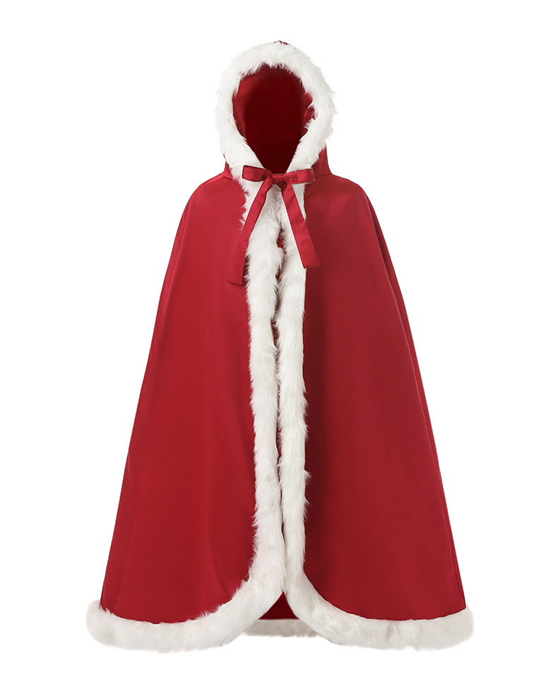 亚马逊热销时尚欧美加长款 披风连帽影视拍摄毛披肩斗篷经销批发