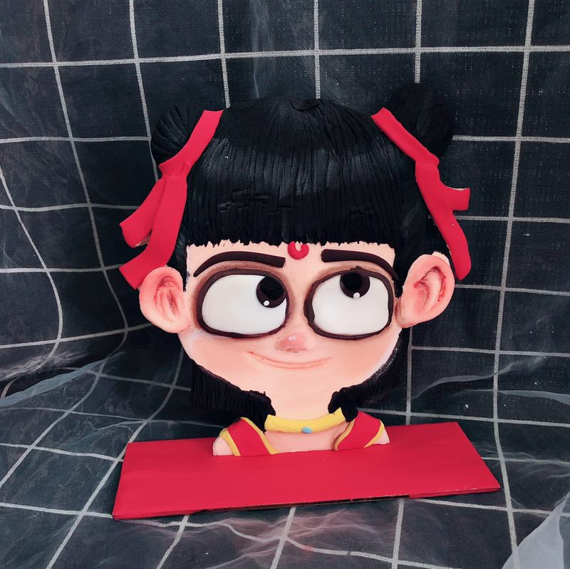 【哪吒表情】创意手工diy 白胚 绘画 粘土 底板 送教程