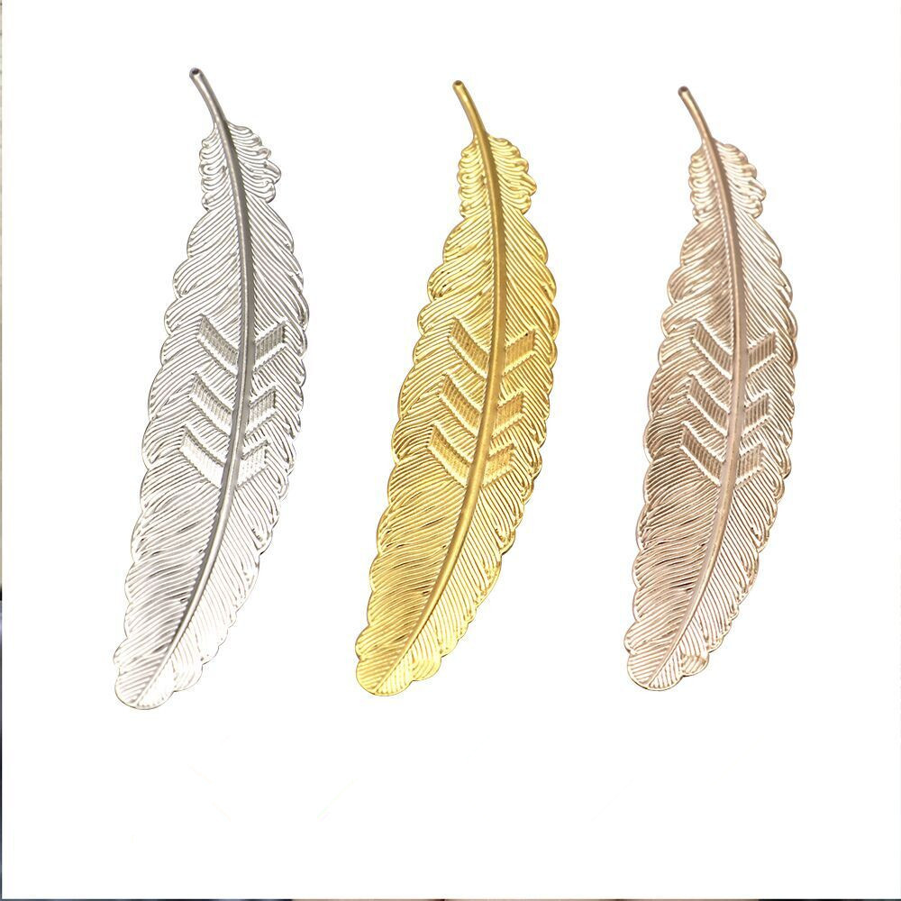 美甲用品 金属色羽毛叶子 拍照道具三色羽毛美甲款式作品展示工具