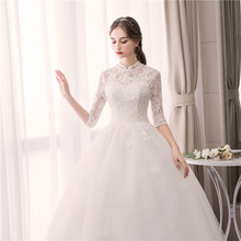 婚纱礼服2024新款结婚新娘白色蕾丝齐地婚纱显瘦优雅厂家直销