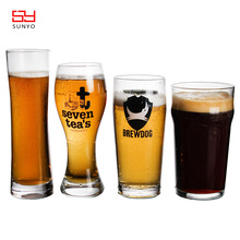 食品安全无铅钠钙玻璃啤酒杯透明玻璃品脱杯直筒黑啤酒杯