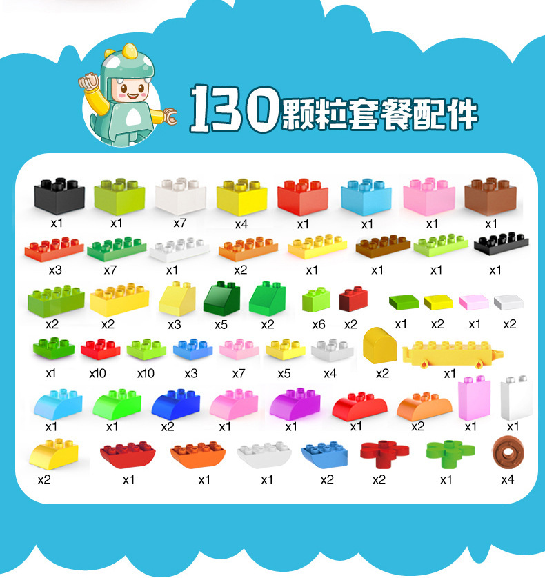 费乐兼容乐高式积木拼装拼插大颗粒积木玩具益智儿童早教玩具创意