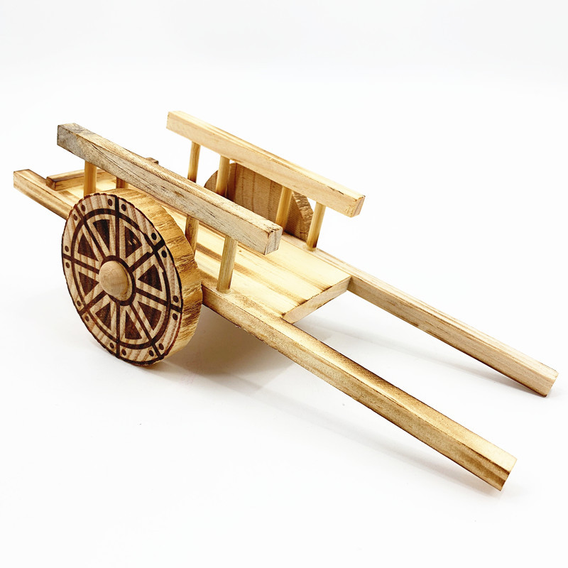 特价工艺品摆件木质小推车热卖仿真平板车拖拉车怀旧模型礼品批发