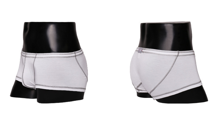 凸哈社潮流撞色线运动吸汗透气舒适性感男士平角四角裤 男内裤