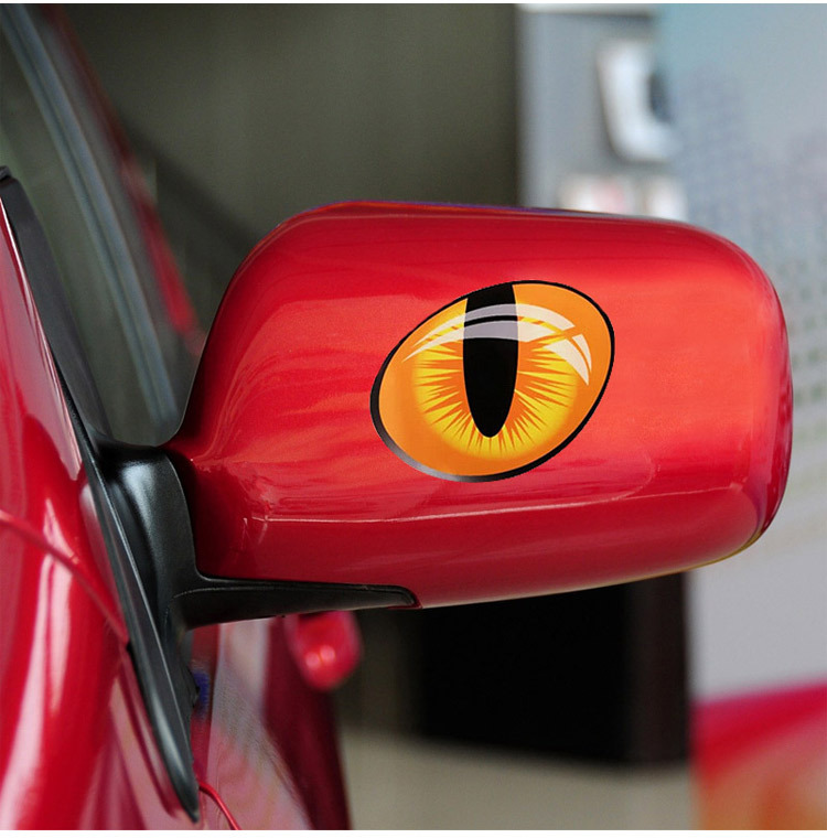 3d仿真猫眼车贴立体仿真眼睛反光汽车贴纸个性创意汽车后视镜贴