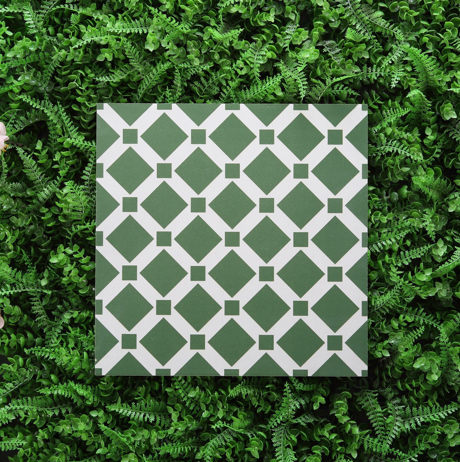 摩洛哥墨绿花砖300现代民宿客厅餐厅墙砖防滑地板砖墨绿复古瓷砖