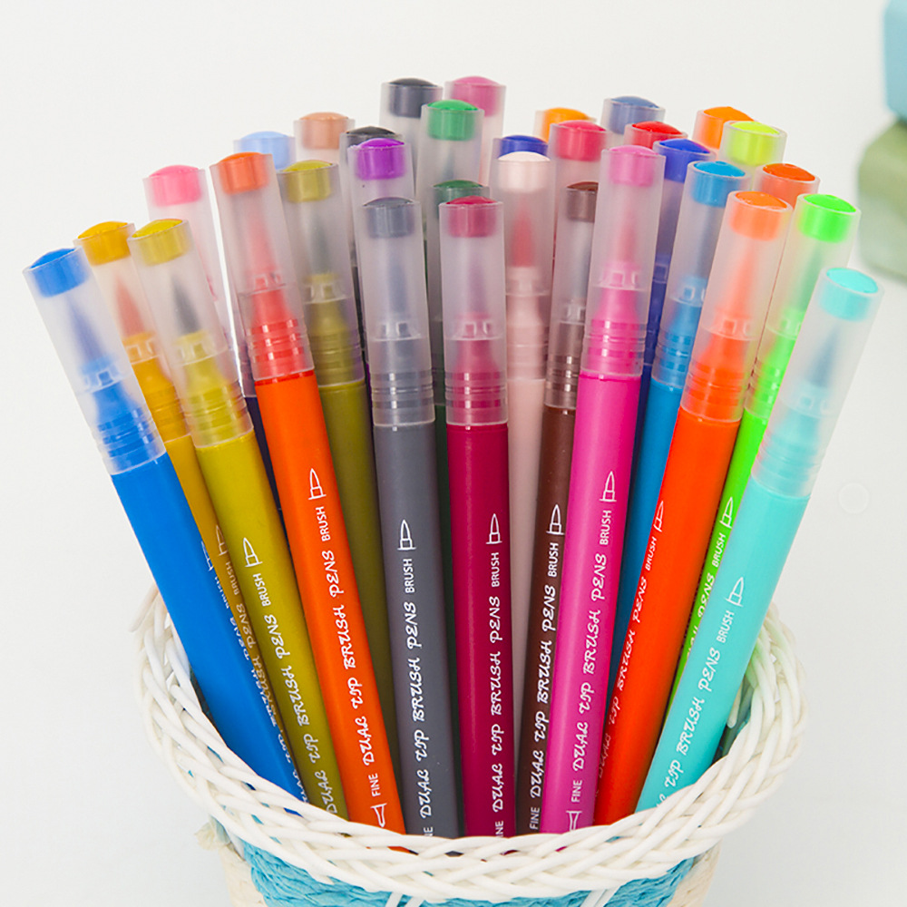 跨境现货24/36/48/72/100色双头马克笔 绘画勾线笔涂鸦填色水彩笔