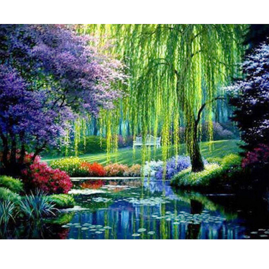 diy钻石画 春天景象贴钻绣装饰画 树脂满钻厂家直销