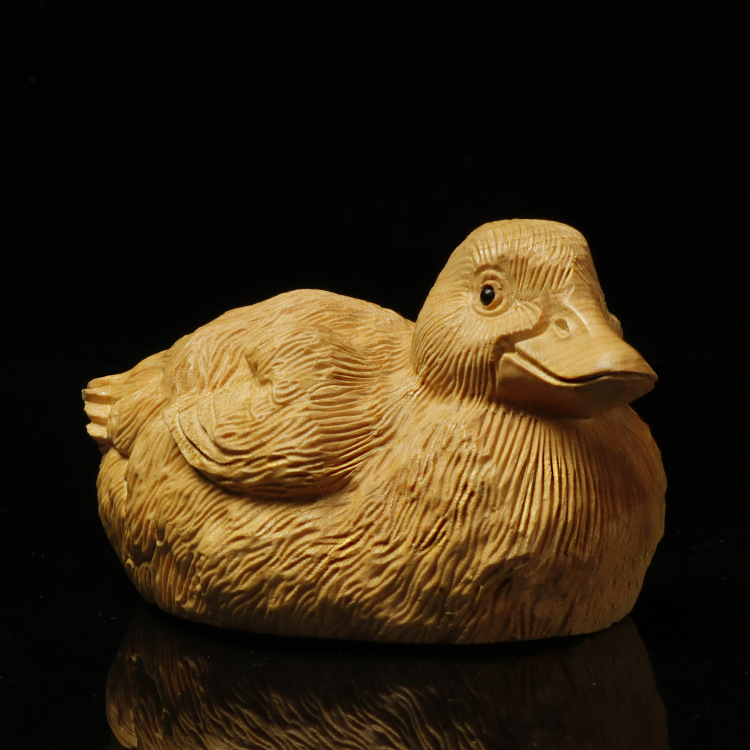 黄杨木雕工艺品手把件摆件文玩把件鸳鸯鸭子
