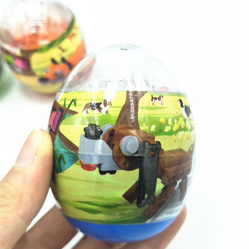 儿童玩具扭蛋积木diy动物世界拼装积木扭蛋儿童益智玩具变形蛋礼