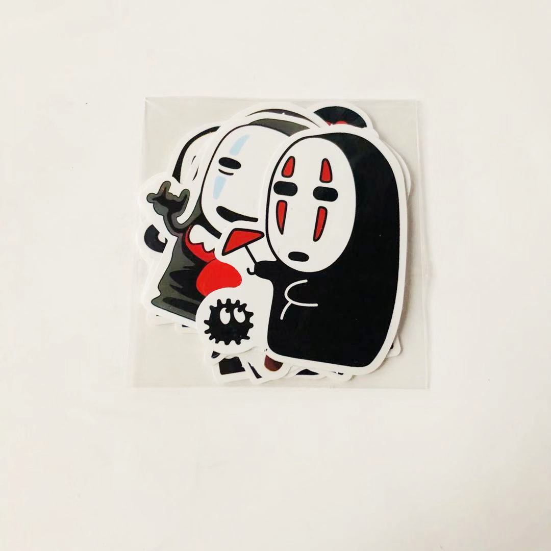 12张无脸男宫崎骏动漫贴纸笔记本拉杆箱电脑卡通贴纸头盔汽车贴纸
