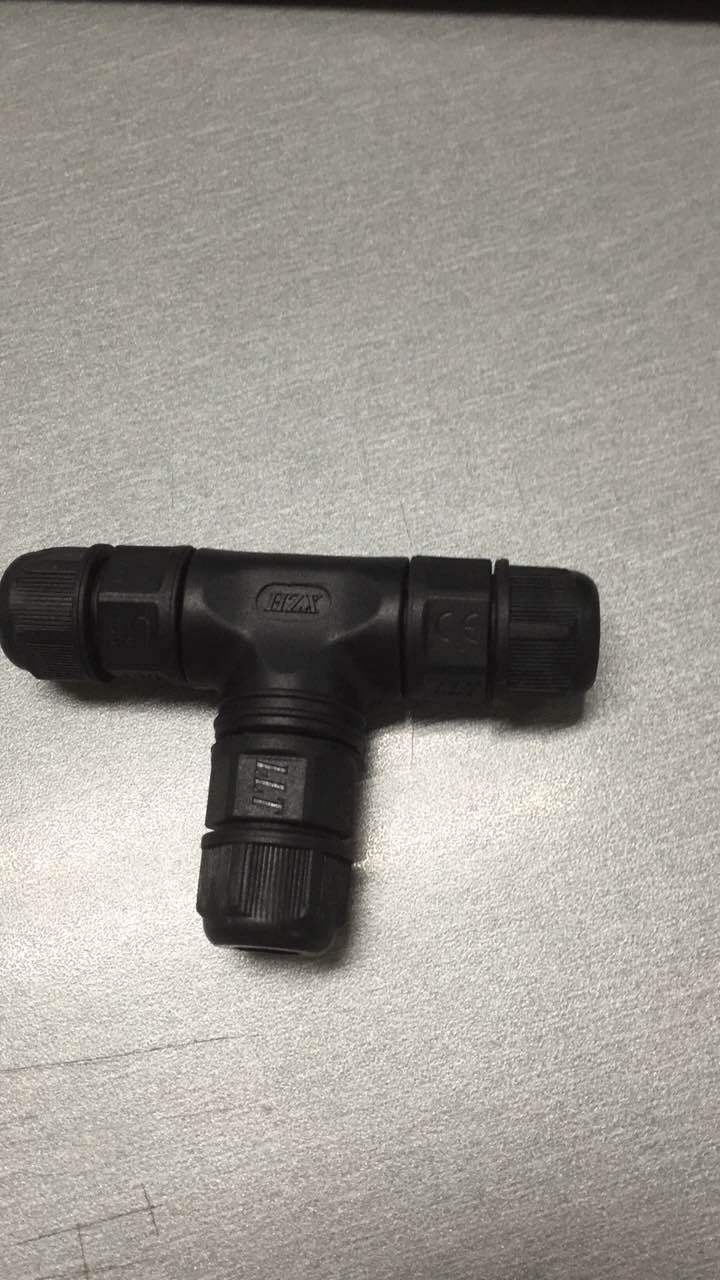 厂家直销 l16 3芯t型三通防水接头 螺丝锁线t型三通防水连接器