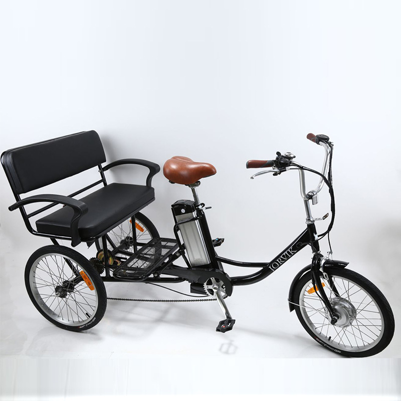 城市休闲锂电三轮车中老年代步助力车脚蹬载人电瓶三轮自行车