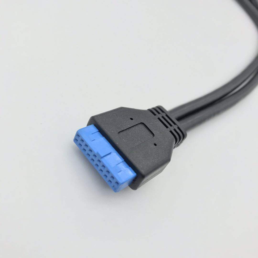 主板20pin母转双usb3.0母延长线 20p-2af数据线pci-e扩展挡板线