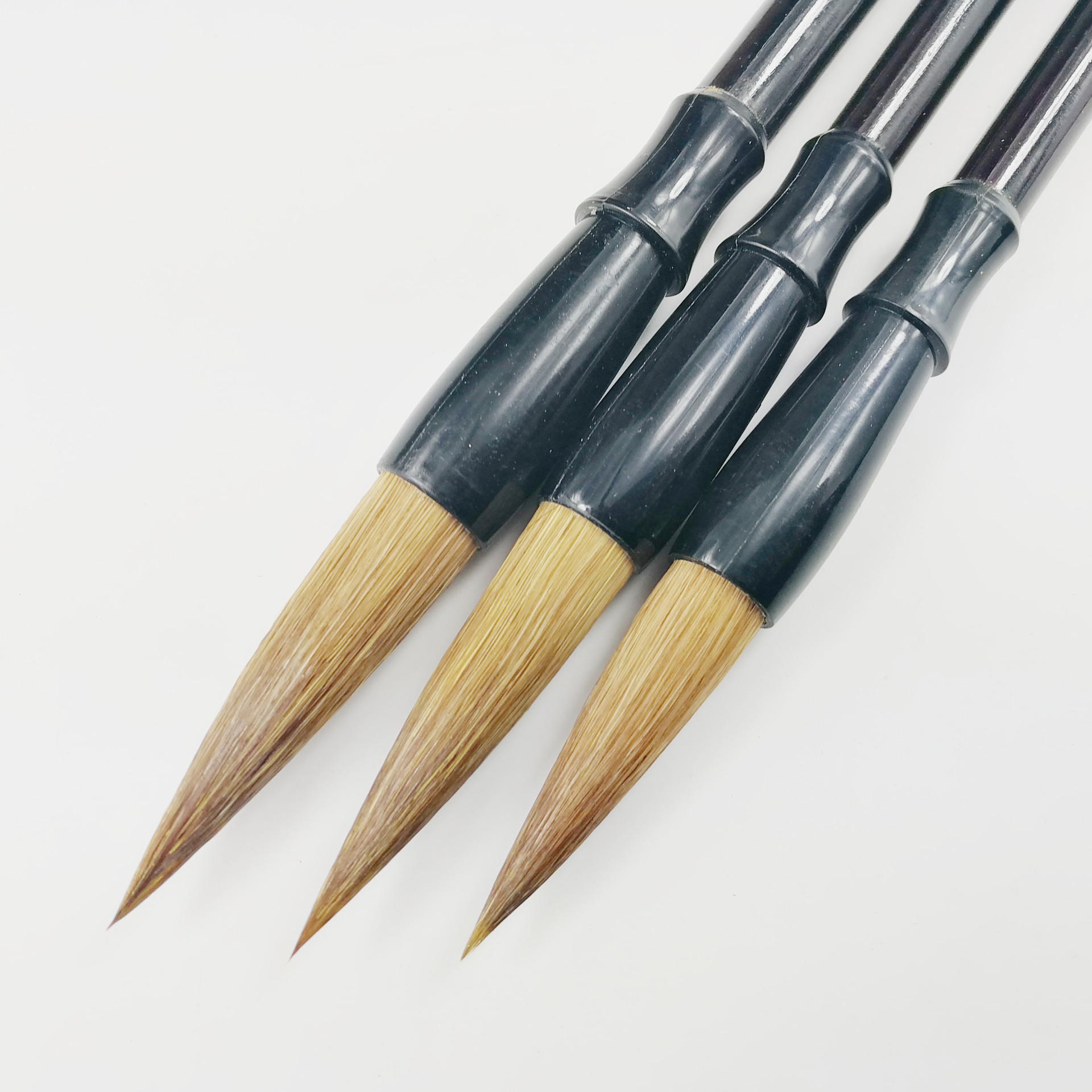 厂家批发油漆木毛笔套装狼尾大中小毛笔纯狼毫楷书弹性强好用加大