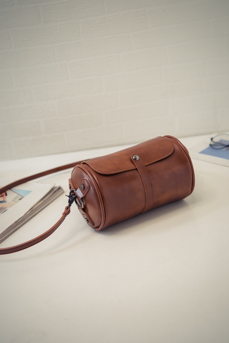 复古森系圆筒包包女包新款2019韩版百搭小圆包时尚潮流单肩斜挎包