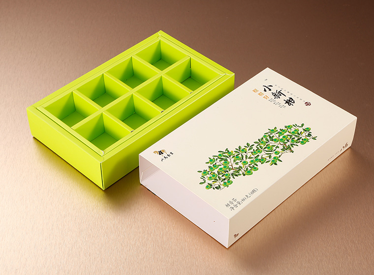 桔普小青柑茶叶包装盒白卡纸印刷彩盒翻盖抽屉三层瓦楞纸盒现货