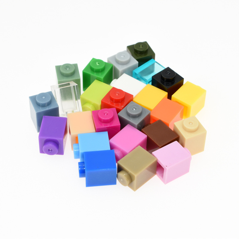 兼容乐高式3005拼插积木国产小颗粒零件基础砖基础件1x1高砖白色