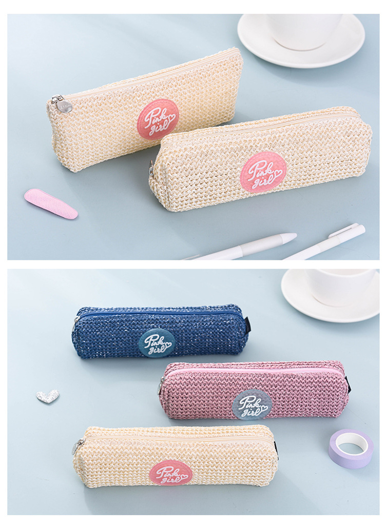 languo/蓝果海魂风创意大容量条纹帆布笔袋创意个性学生文具笔袋