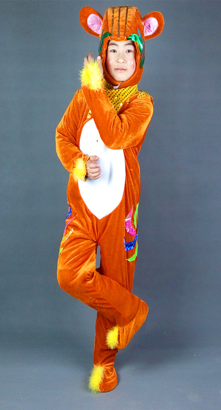新年儿童演出服小猴子动物服装幼儿猴子卡通造型元旦舞台表演服饰