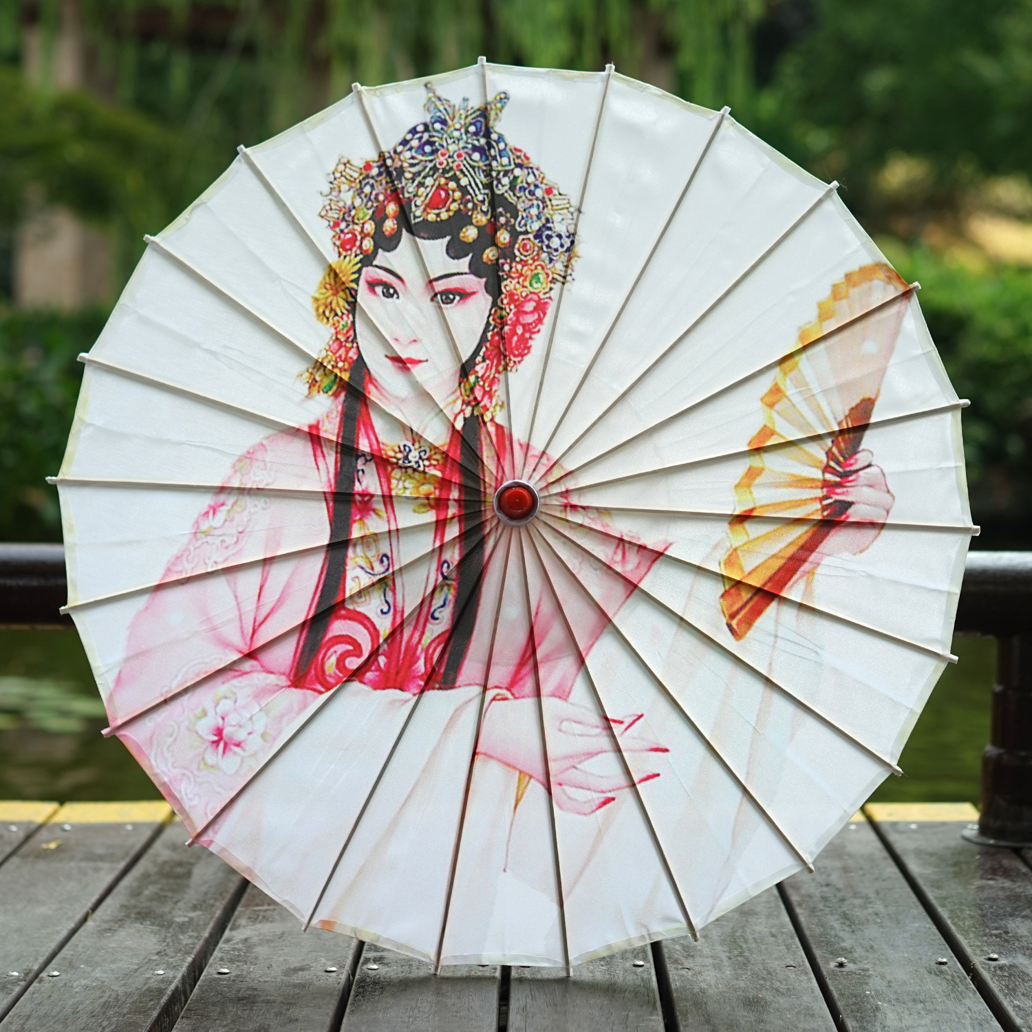 京剧脸谱油纸伞川剧绸布伞中国风花纸伞餐厅酒店装饰伞吊顶展会