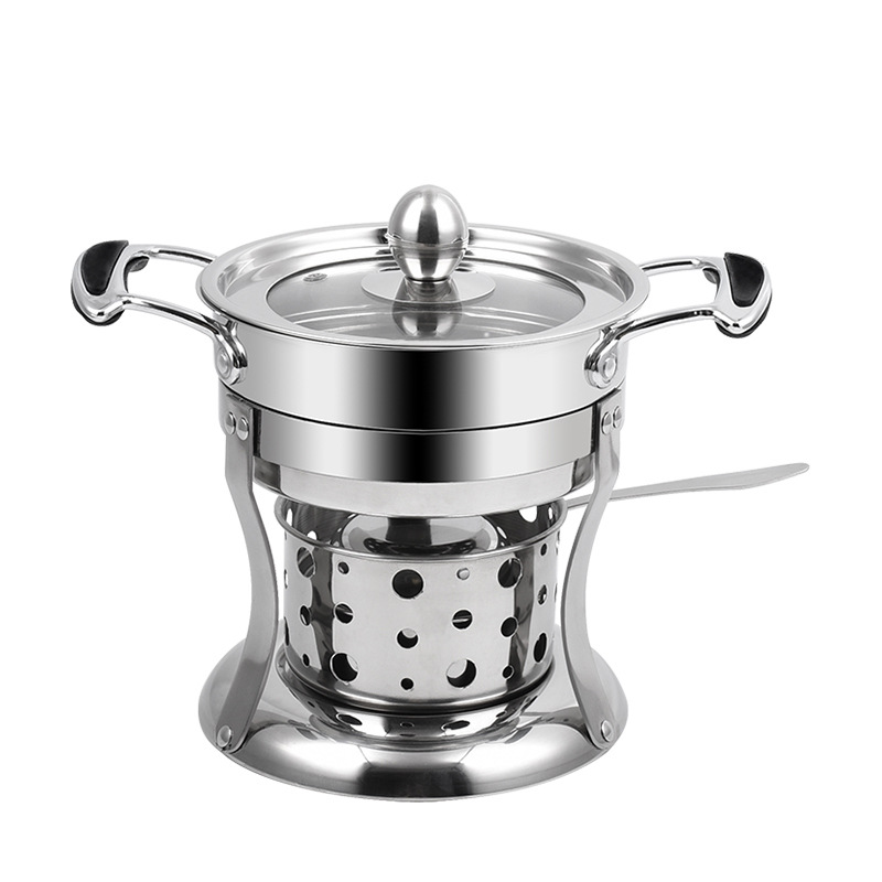 酒精炉小火锅一人一锅外卖自助学生宿舍单人火锅304不锈钢小涮锅