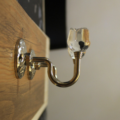 【一对标价】窗帘墙钩 水晶壁钩欧式奢华装饰绑绳挂球钩衣帽挂钩