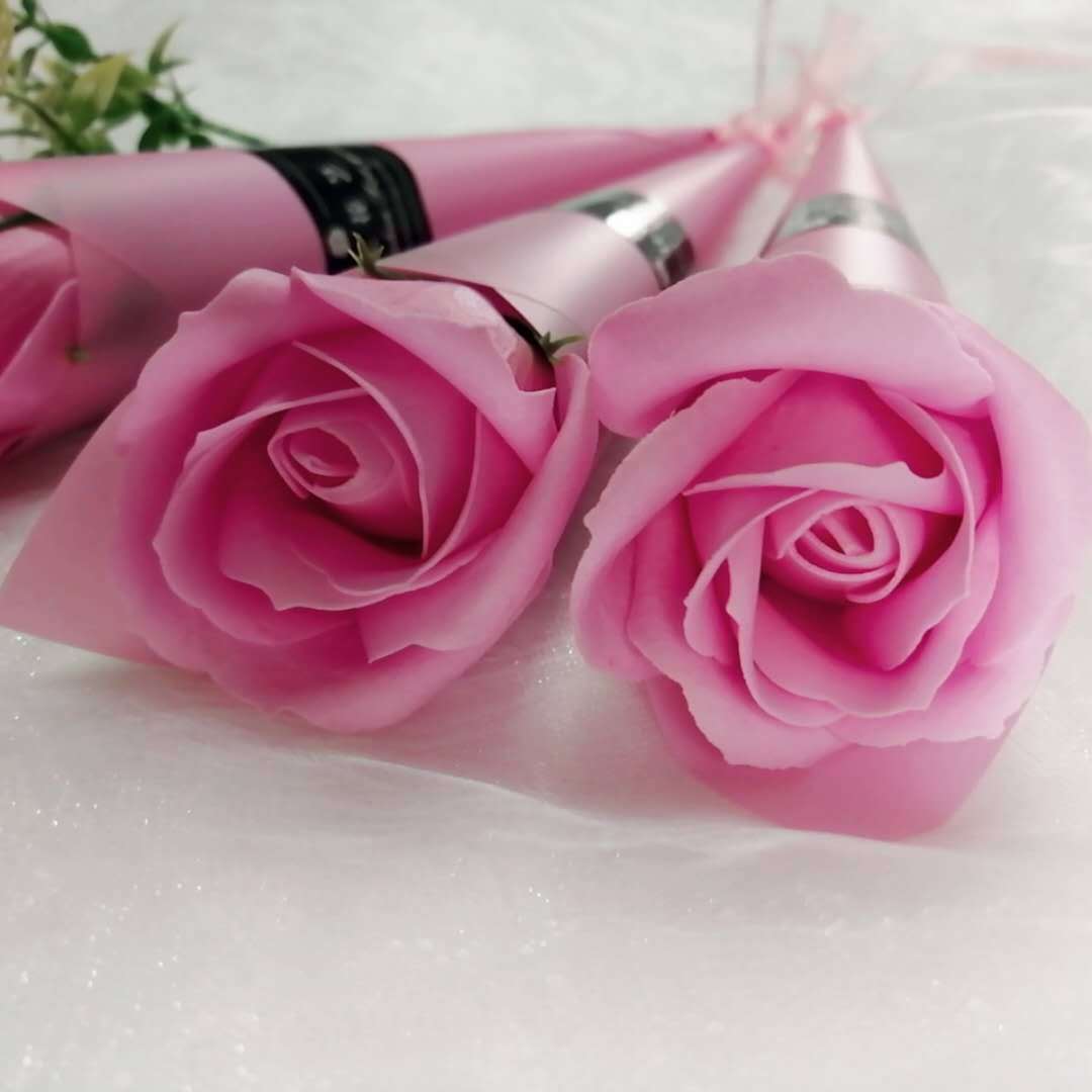 单支香皂花束七夕赠品仿真花玫瑰肥皂花永生花创意情人
